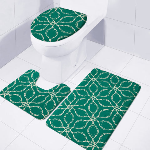 Image of Ultramarine Green & Winter White Toilet Three Pieces Set