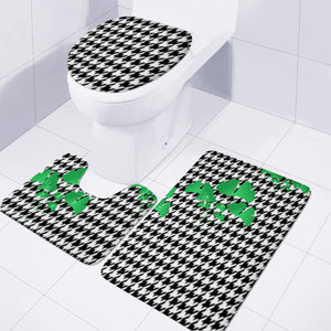 Houndstooth Leaf Toilet Three Pieces Set