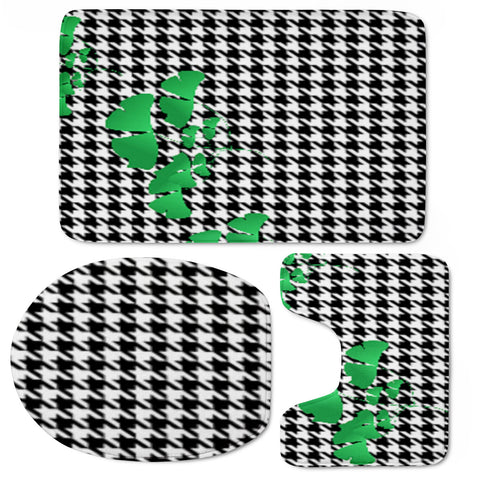 Image of Houndstooth Leaf Toilet Three Pieces Set