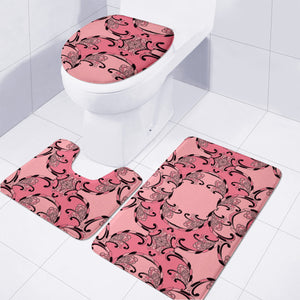 Pink Toilet Three Pieces Set