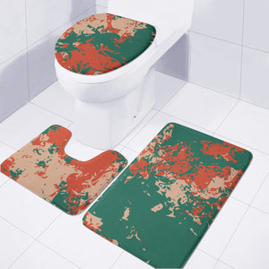 Ultramarine Green, Mandarin Red & Peach Nougat Toilet Three Pieces Set