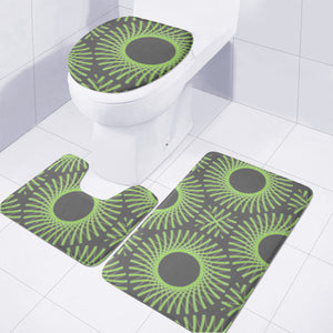 Green Spiky Rings Toilet Three Pieces Set