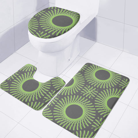 Image of Green Spiky Rings Toilet Three Pieces Set