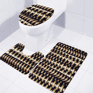 Modern Tech Stripes Print Toilet Three Pieces Set