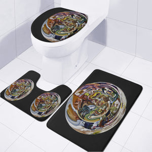 Fish Supper Digital I Cut Toilet Three Pieces Set