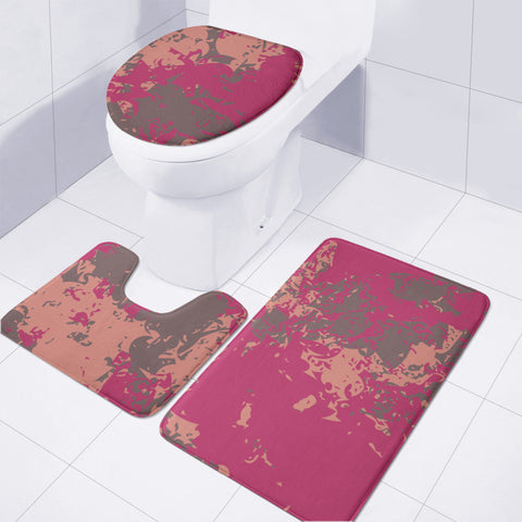 Image of Raspberry Sorbet, Rose Taupe & Burnt Coral Toilet Three Pieces Set