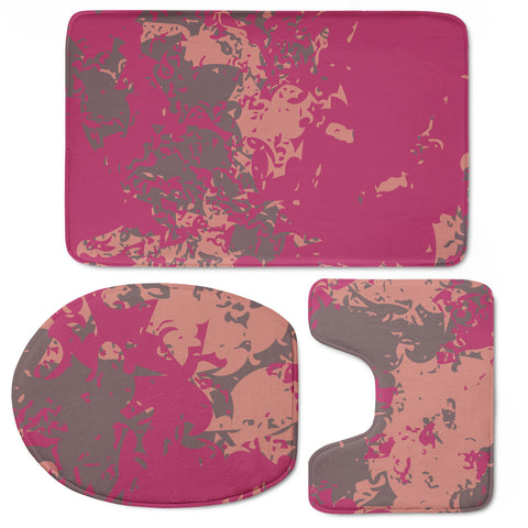 Image of Raspberry Sorbet, Rose Taupe & Burnt Coral Toilet Three Pieces Set