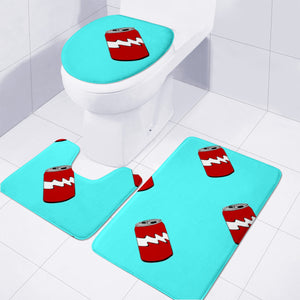 Red And White Soda Cans Toilet Three Pieces Set