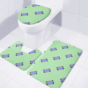 Mobile Phones On Green Toilet Three Pieces Set