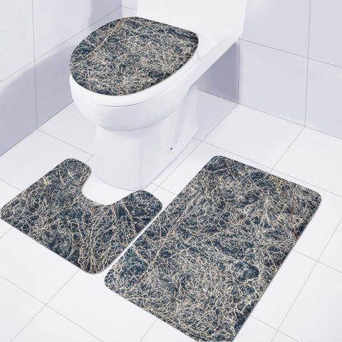 Image of Dark Texture Abstract Print Toilet Three Pieces Set