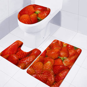 Colorful Strawberries Photo Toilet Three Pieces Set