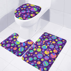 Funky Rainbow Pattern Toilet Three Pieces Set