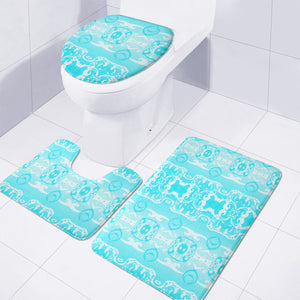 Blue Toilet Three Pieces Set