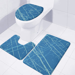 French Blue, Blue Atoll & Beach Glass Toilet Three Pieces Set