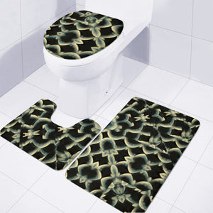 Dark Interlace Motif Mosaic Pattern Toilet Three Pieces Set