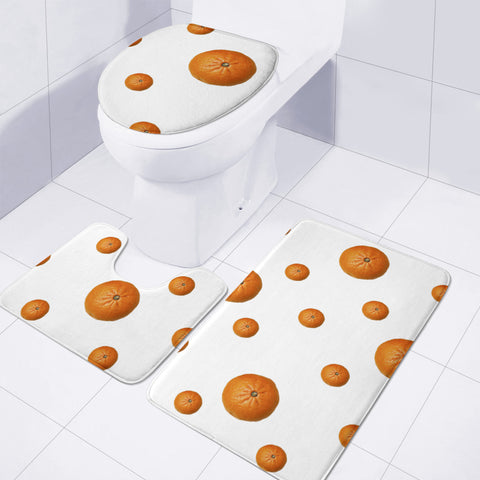 Image of Tangerines Photo Motif Pattern Design Toilet Three Pieces Set