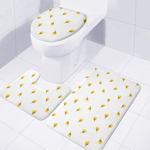 Bright Rose Motif Print Pattern Toilet Three Pieces Set