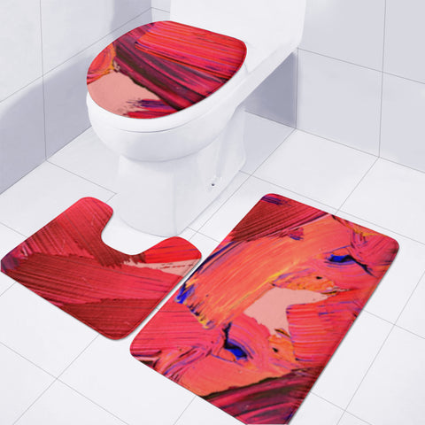 Image of Red Paint Toilet Three Pieces Set