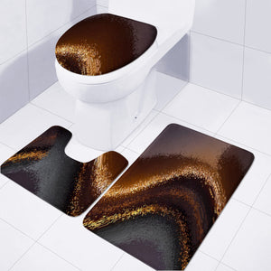 Chevron Bronze Toilet Three Pieces Set