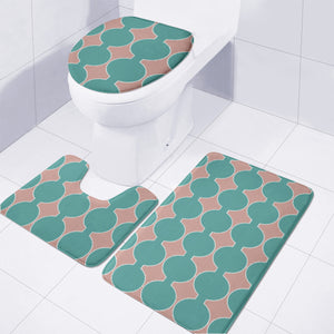 Teal And Rose Gold Pattern Toilet Three Pieces Set