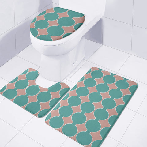 Image of Teal And Rose Gold Pattern Toilet Three Pieces Set