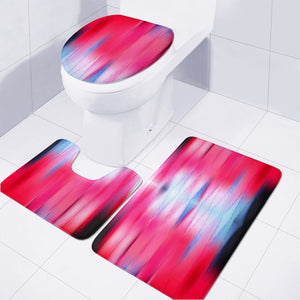 Bright Pink And Blue Lights Toilet Three Pieces Set