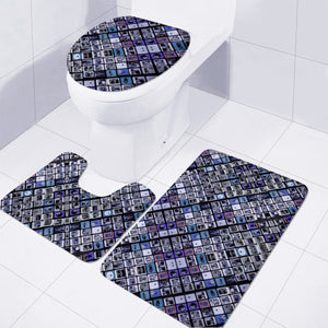 Modern Geometric Print Pattern Toilet Three Pieces Set