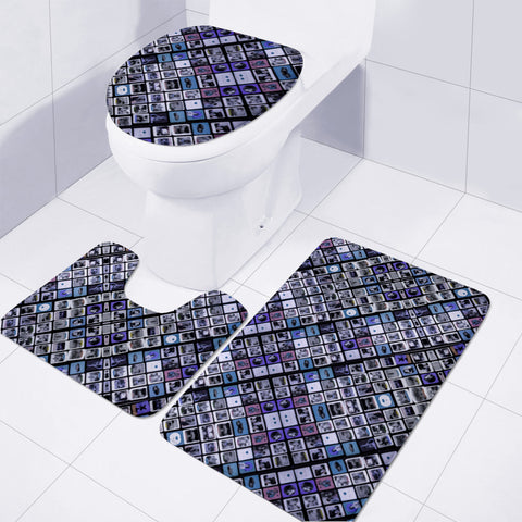 Image of Modern Geometric Print Pattern Toilet Three Pieces Set