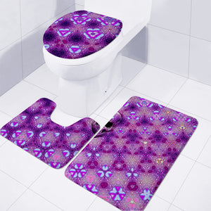 Psychedelic Pink Art Skull Toilet Three Pieces Set