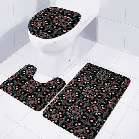 Image of Dark Oriental Geometric Mosaic Toilet Three Pieces Set