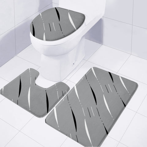 Image of Ultimate Gray, Black & White Toilet Three Pieces Set