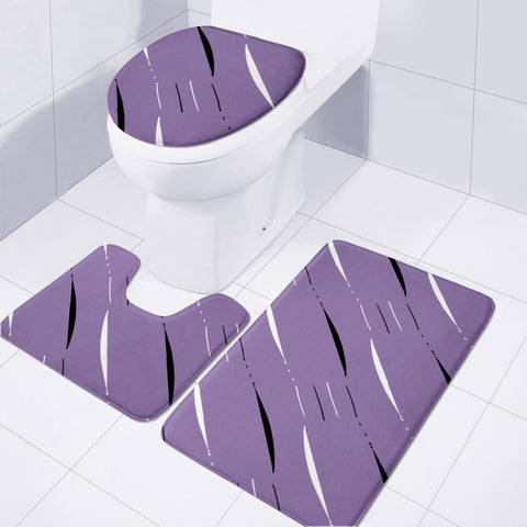 Image of Amethyst Orchid, Black & White Toilet Three Pieces Set