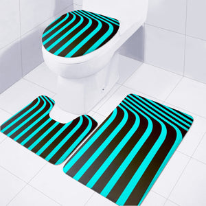Turquoise Waves Toilet Three Pieces Set