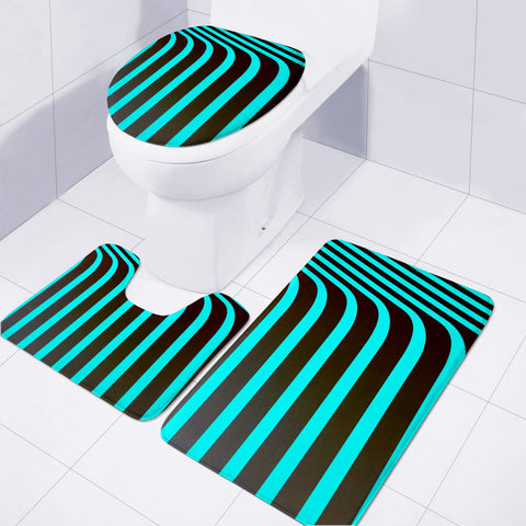 Image of Turquoise Waves Toilet Three Pieces Set