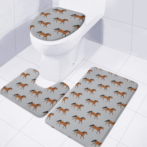 Image of A Beautiful Horse Toilet Three Pieces Set