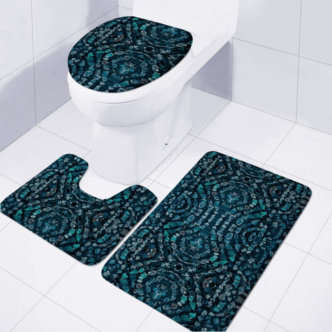 Image of Fancy Stone Mosaic Print Pattern Toilet Three Pieces Set