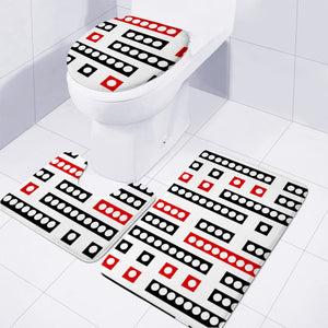 Geometric Sequence Print Pattern Design Toilet Three Pieces Set