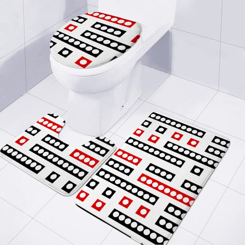 Image of Geometric Sequence Print Pattern Design Toilet Three Pieces Set