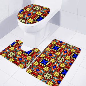 Stain Glass Toilet Three Pieces Set