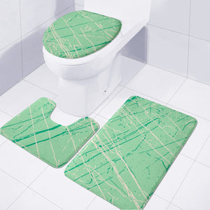 Green Ash, Mint & Buttercream Toilet Three Pieces Set