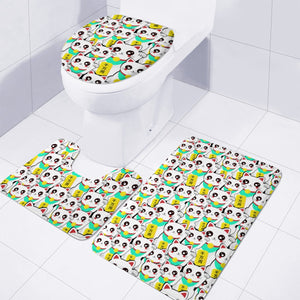 Lucky Chinese Cats Toilet Three Pieces Set