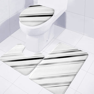 Minimalist Black Linear Abstract Design Toilet Three Pieces Set