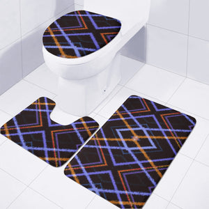 Intersecting Diamonds Motif  Pattern Toilet Three Pieces Set