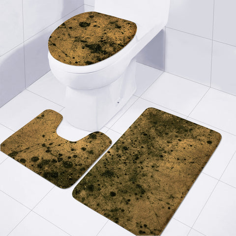 Image of Orange And Black Grunge Print Toilet Three Pieces Set