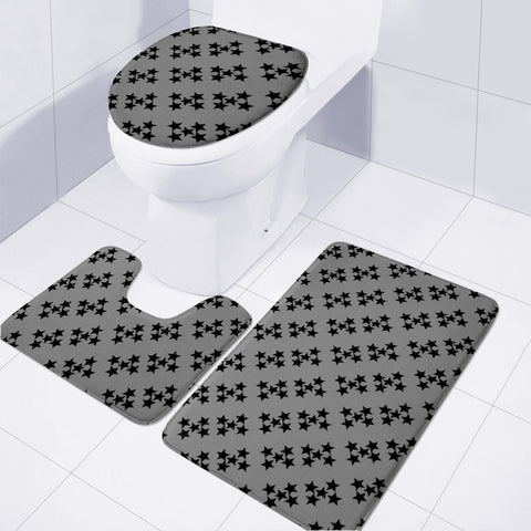 Image of Pattern Etoiles Noir/Gris Toilet Three Pieces Set