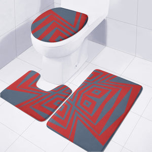 Minimalism Red Blue Toilet Three Pieces Set