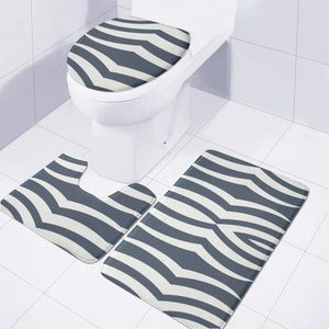 Minimalism White Blue Toilet Three Pieces Set