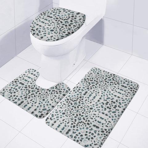 Image of Dots Motif Geometric Print Design Toilet Three Pieces Set