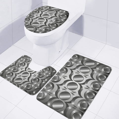 Image of Silver Silk Toilet Three Pieces Set