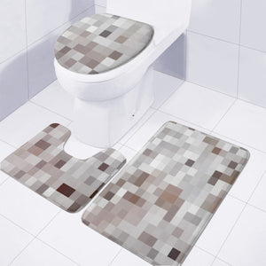 Geometric Pixel Pattern Print Toilet Three Pieces Set